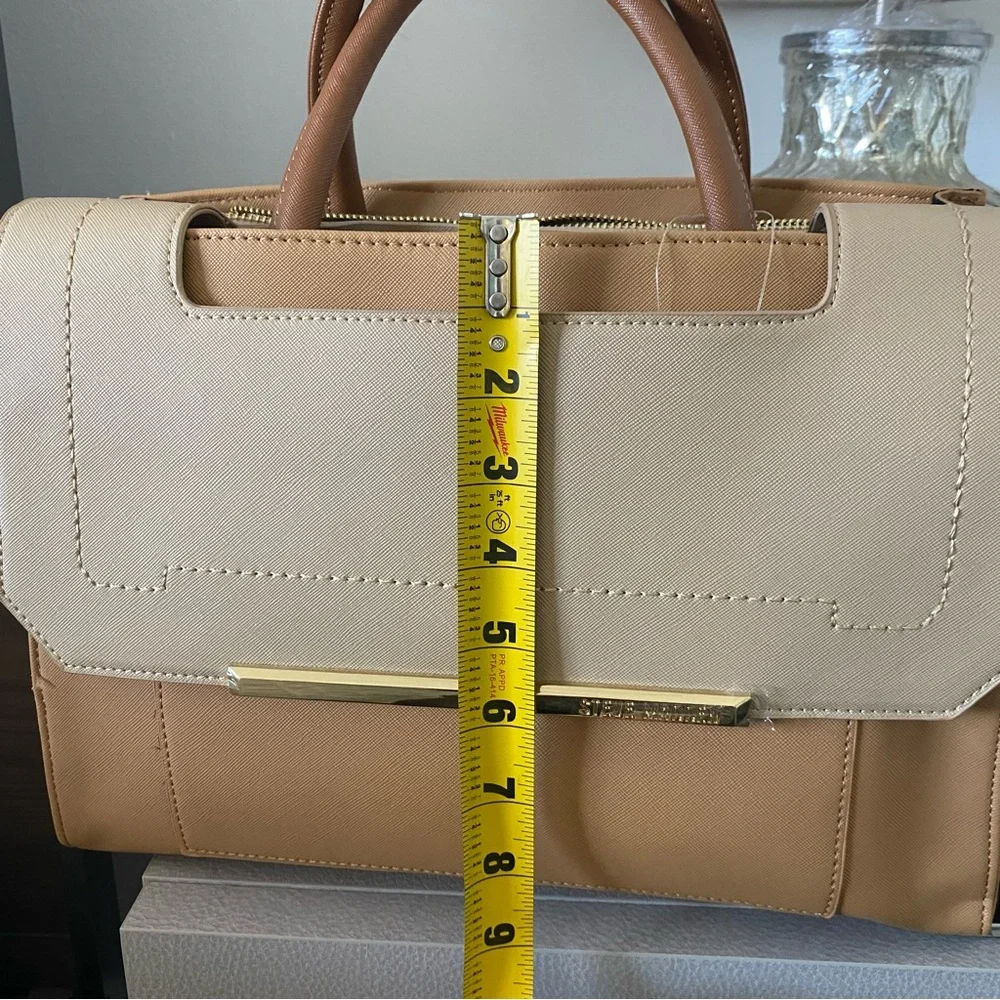Steve Madden Two-Tone Tan & Beige Top-Handle Bag